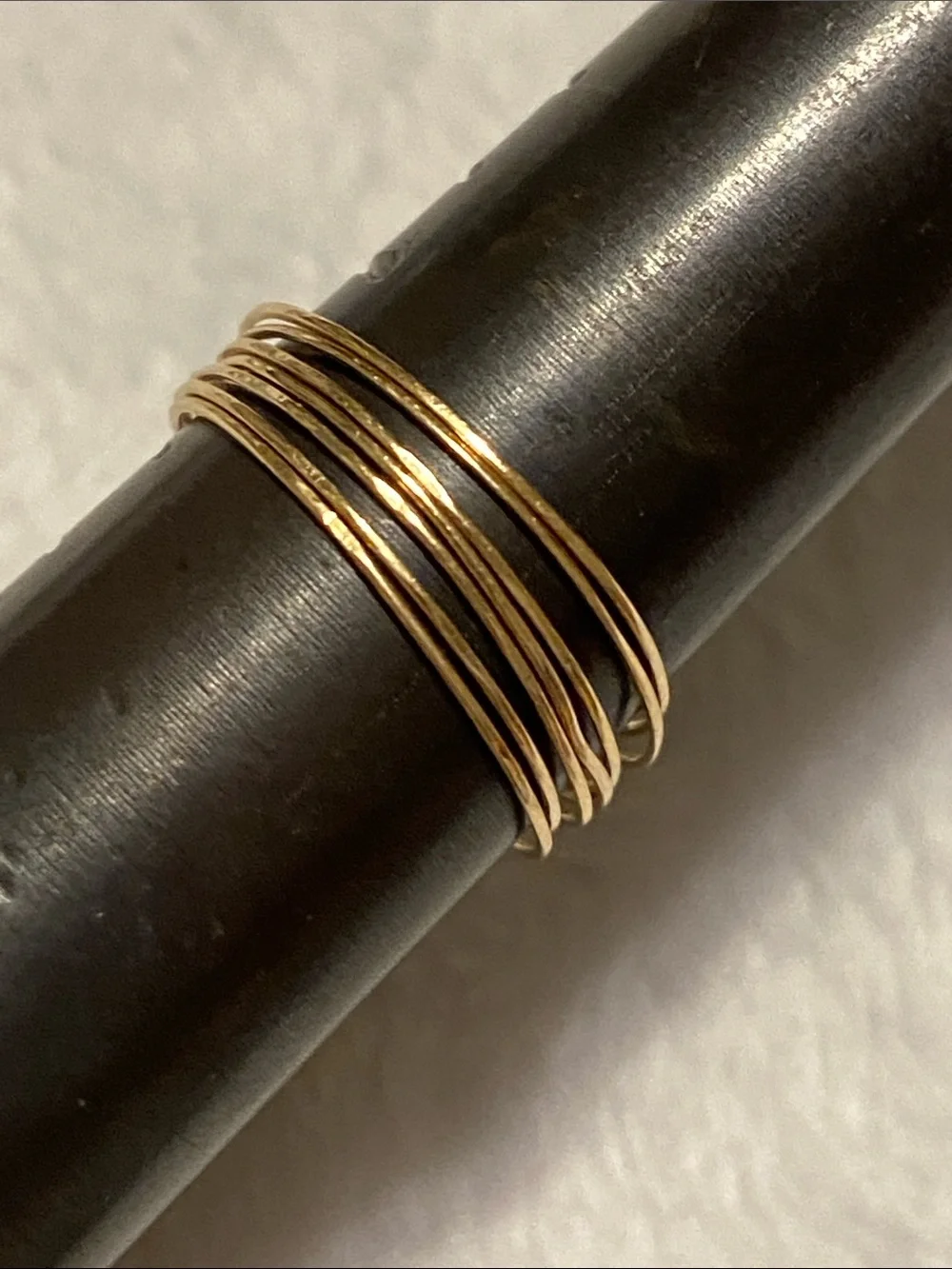 14 K Gold Multi-Band Wire Stack Ring  .66 grams